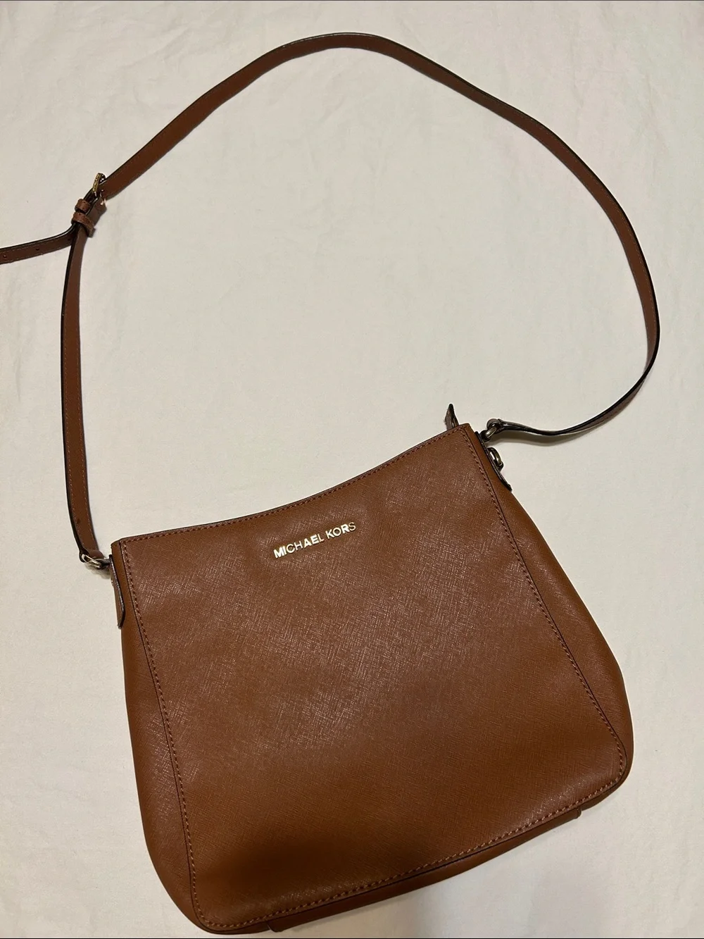 Michael Kors Cognac Saffiano Leather Crossbody Bag